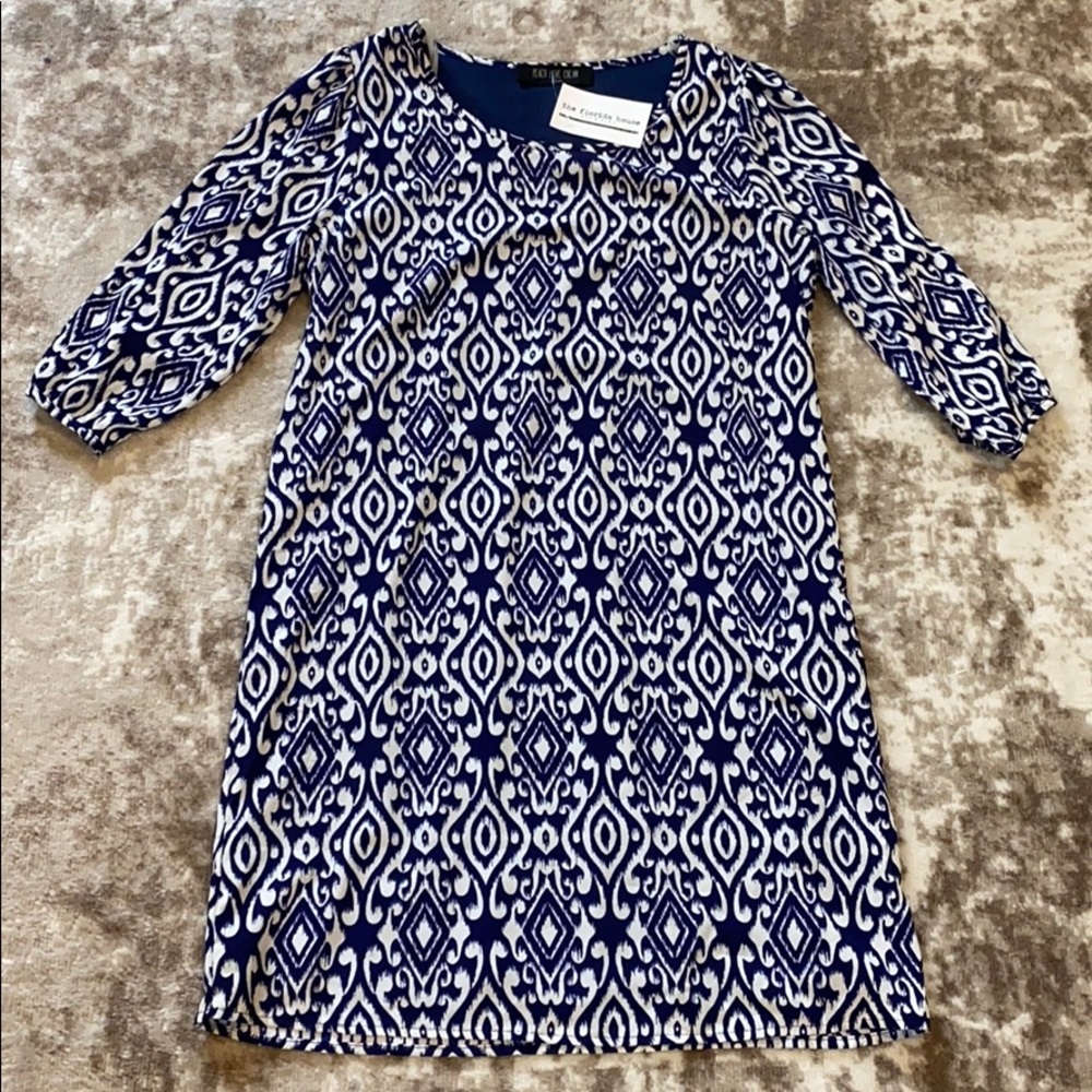 Blue and white Pattern Dress